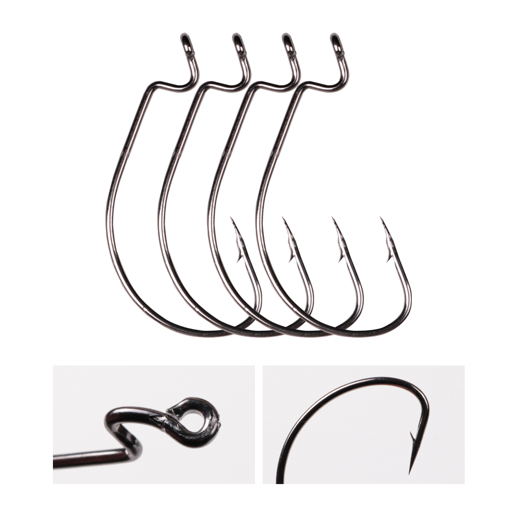 LUSHAZER 10pcs/lot Carbon Stee - Fishing Hook Offset ulasan dan harga