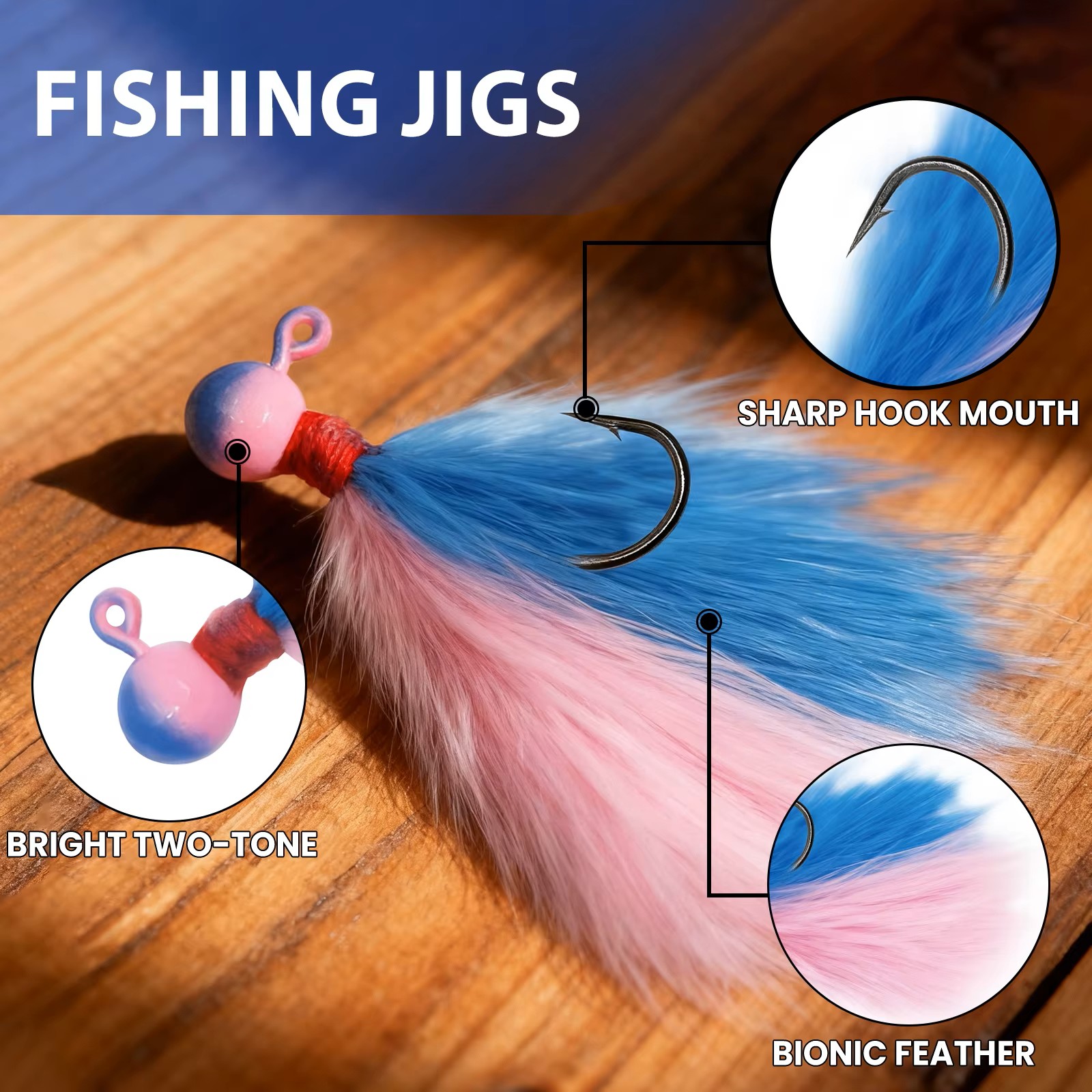 9KM 5pcs Mixed-Color Marabou J - Fishing Hook Assortment ulasan dan harga