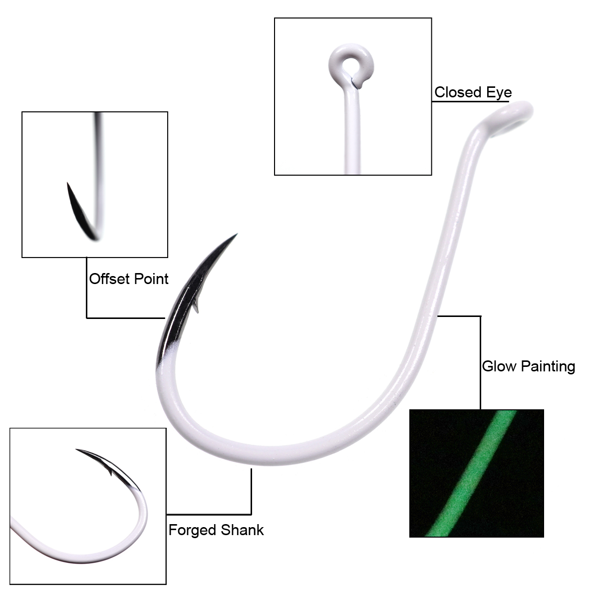 25pcs/box Luminous Imported St - Fishing Hook Offset ulasan dan harga