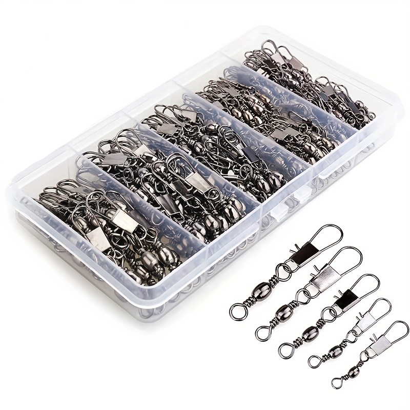 50/200pcs Barrel Snap Swivel F - Fishing Hook Offset ulasan dan harga